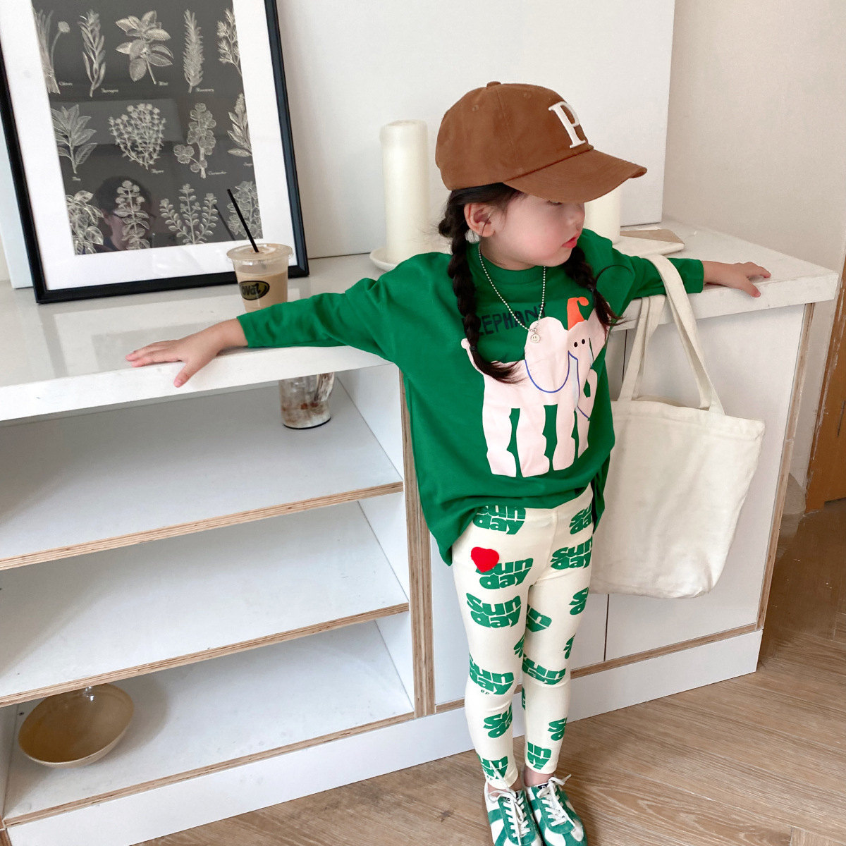 Leggings Tights Autumn baby girls letters printed leggings cotton elastic skinny pants 221203