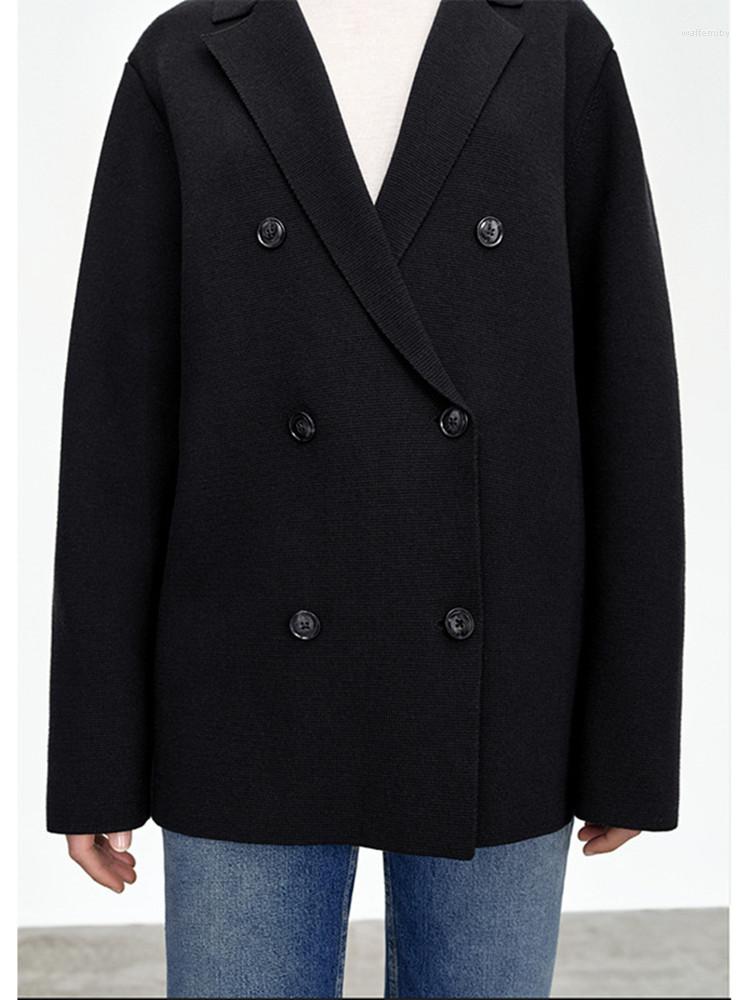 Women's Suits Women Notched Double-Breasted Wool Blazer Coat Female Solid Color Slim Outwear Top 2022 Ladies Long Sleeve Jacket
Women's Suits Women Notched Double-Breasted Wool Blazer Coat Female Solid Color Slim Outwear Top 2022 Ladies Long Sleeve Jacket