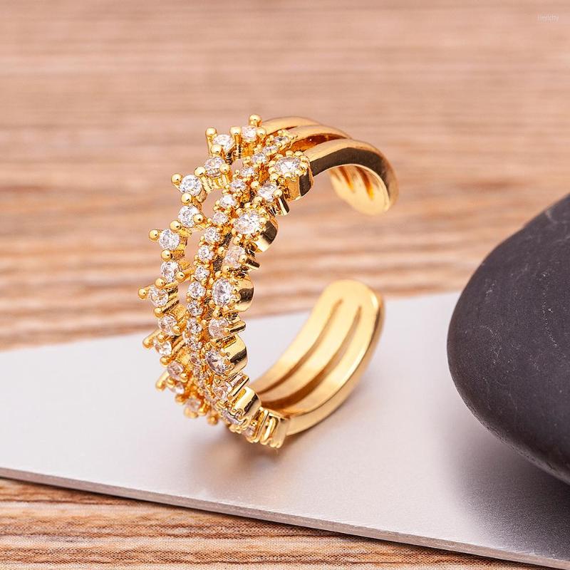 Wedding Rings AIBEF Classic Three-Layer Crystal Women Adjustable Gold Ring Simple Micro Shop Zircon Fine Engagement Fashion Jewelry Gift
Wedding Rings AIBEF Classic Three-Layer Crystal Women Adjustable Gold Ring Simple Micro Shop Zircon Fine Engagement Fashion Jewelry Gift