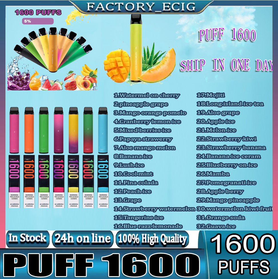 E Cigarettes P1600 XXL Disposable Vapes Pod Device 1600 puffs 38 Flavors 1000mah Battery 7ml Tank PK BangXXL Air Bar Plus Kits Stick Portable Vape Geek Bar
E Cigarettes P1600 XXL Disposable Vapes Pod Device 1600 puffs 38 Flavors 1000mah Battery 7ml Tank PK BangXXL Air Bar Plus Kits Stick Portable Vape Geek Bar