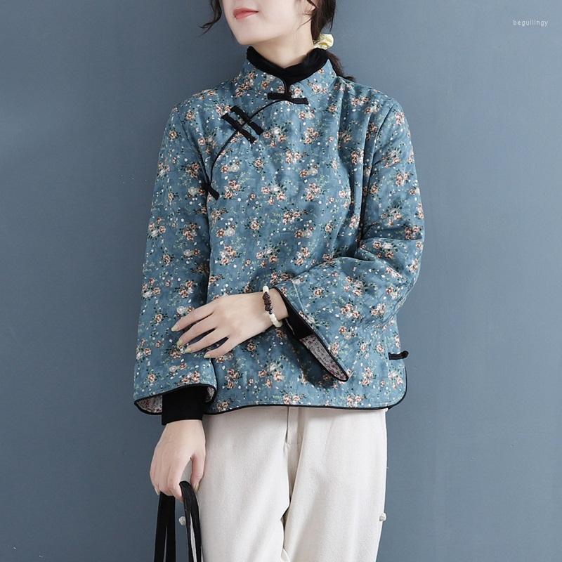 Ethnic Clothing Autumn Winter Chinese Style Women Long Sleeve Vintage Button Cotton Padded Coat Linen Loose Warm Print Jacket 31616
Ethnic Clothing Autumn Winter Chinese Style Women Long Sleeve Vintage Button Cotton Padded Coat Linen Loose Warm Print Jacket 31616