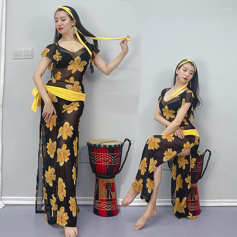Stage Wear Belly Dance Practice Clothes 2022 Silver Thread Sexy Streamer Vest And Lace Bare Leg Skirt Oriental Costumes, Yellow belly dance
Stage Wear Belly Dance Practice Clothes 2022 Silver Thread Sexy Streamer Vest And Lace Bare Leg Skirt Oriental Costumes, Yellow belly dance