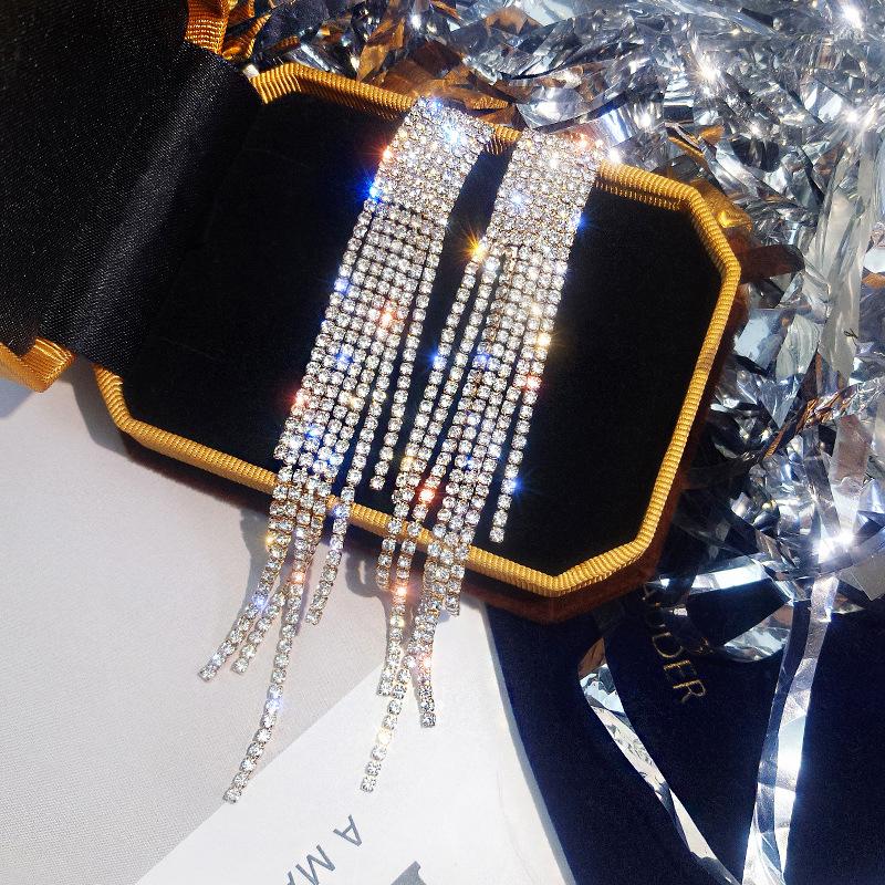 Dangle Earrings TREAZY Sparkling Rhinestone Crystal Long Tassel For Women Brides Hanging Drop Brincos Prom Wedding Jewelry
Dangle Earrings TREAZY Sparkling Rhinestone Crystal Long Tassel For Women Brides Hanging Drop Brincos Prom Wedding Jewelry