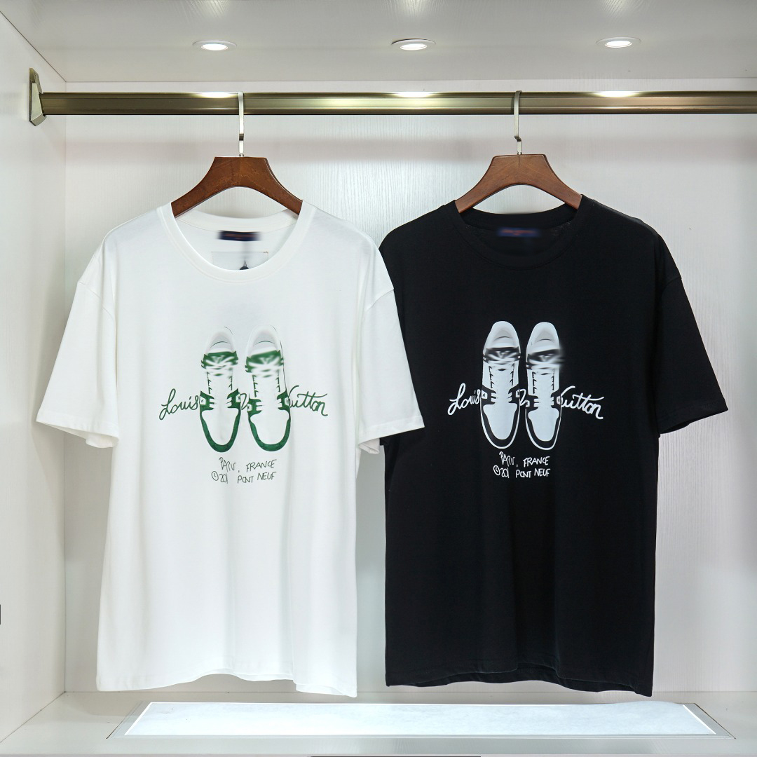 Spring cotton poplin Fat Loose pra Men' T-Shirts top luxury embroidered European fashion designer print Athleisure women' base L&V6, Black
Spring cotton poplin Fat Loose pra Men' T-Shirts top luxury embroidered European fashion designer print Athleisure women' base L&V6, Black