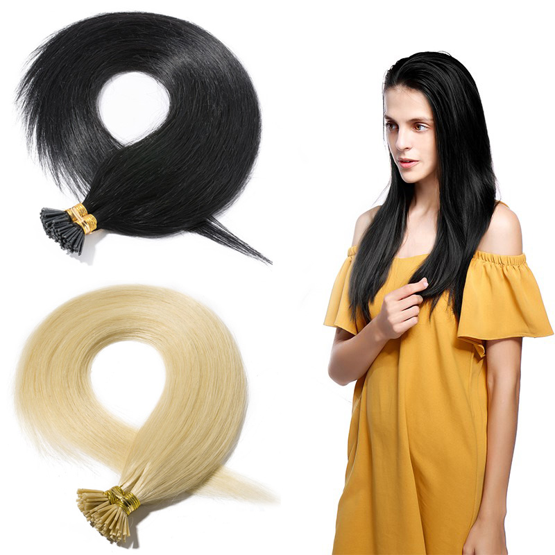 300gram lasting 2years brazilian hair keratin i tip hair full cuticle remy indan peruvian malaysian prebonded human hair extensions black color blonde