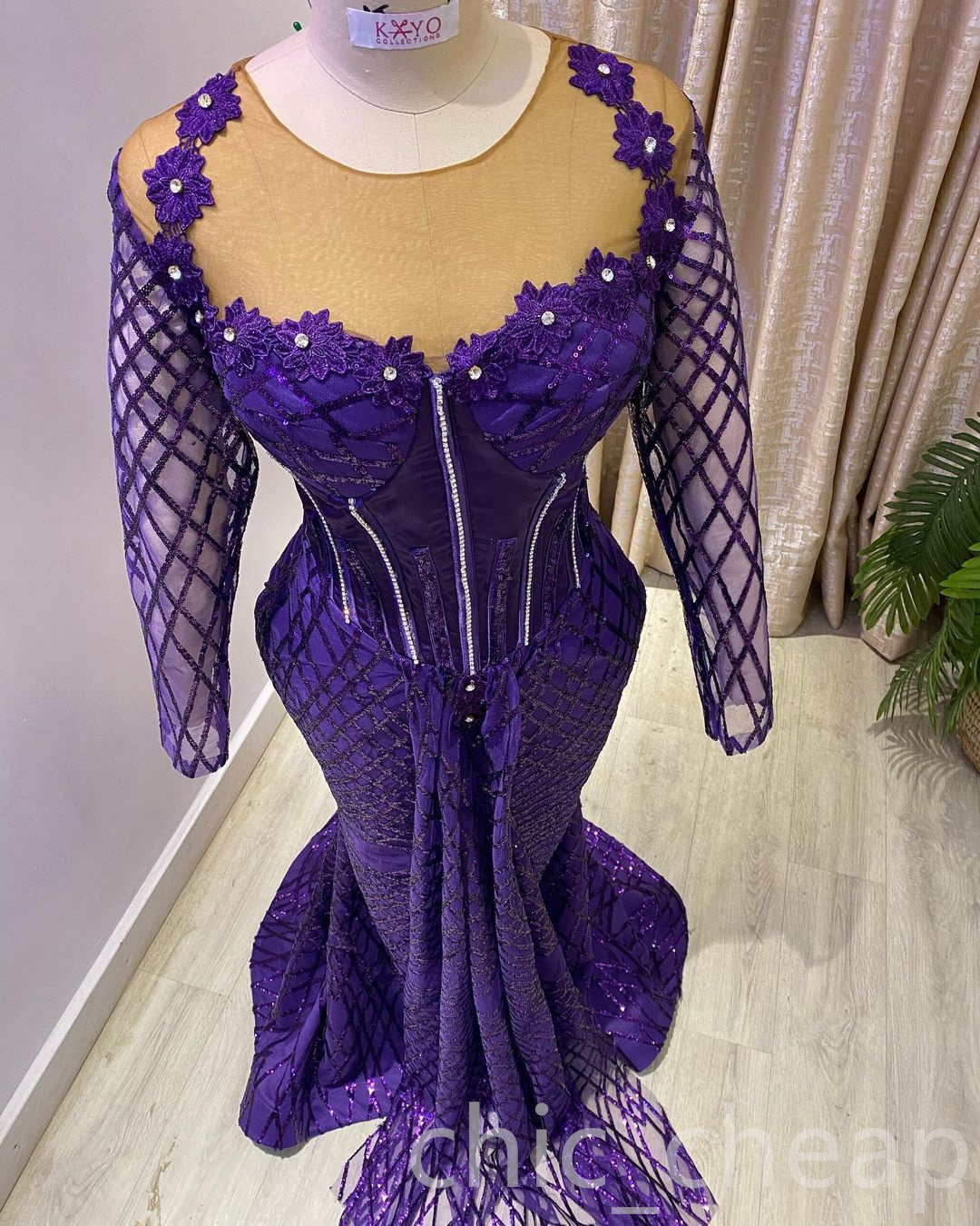 Aso Arabic Ebi Mermaid Lace Prom Dresses Crystals Sexy Sparkly Evening Formal Party Second Reception Birthday Engagement Gowns Dress ZJ