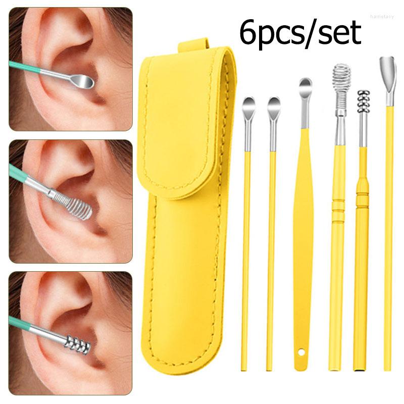 

Makeup Sponges 6Pcs/set Ear Wax Pickers Earpick Remover Stainless Steel Piercing Kit Earwax Curette Spoon Care Clean Toolear Cleaner