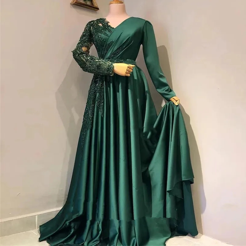 Modern Hunter Green muslim Beading Prom Dresses 2023 Sexy V Neck Pleat Long Sleeve Made To Order Robes De SoirEe Formal evening gown, Dark navy
Modern Hunter Green muslim Beading Prom Dresses 2023 Sexy V Neck Pleat Long Sleeve Made To Order Robes De SoirEe Formal evening gown, Dark navy