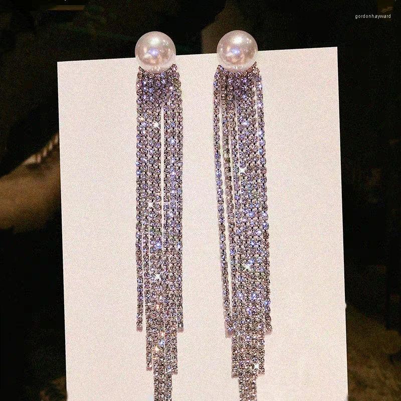 Dangle Earrings TREAZY Elegant Pearl Rhinestone Tassel Drop For Women Full Crystal Long Bridal Wedding Jewelry Gift
Dangle Earrings TREAZY Elegant Pearl Rhinestone Tassel Drop For Women Full Crystal Long Bridal Wedding Jewelry Gift