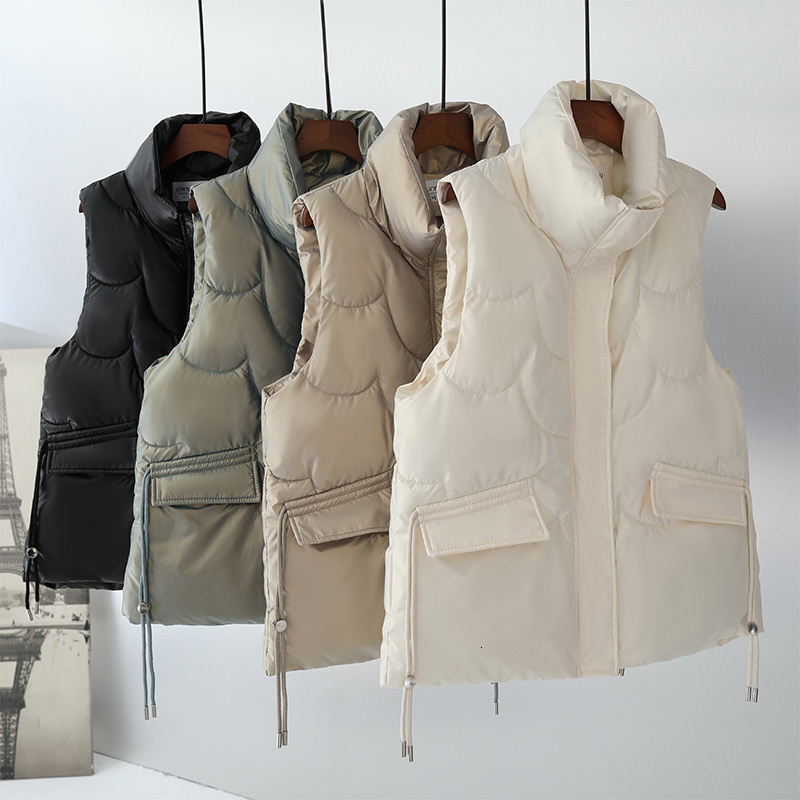 Women's Vests Korean design ladies zipper design fashion cute cottonpadded jacket vest 221202, Beige
Women's Vests Korean design ladies zipper design fashion cute cottonpadded jacket vest 221202, Beige