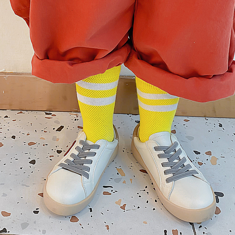 Leggings Tights 4 Pairs Lot Kids Knee High Socks Children Toddler Girls Boy Summer Cotton Mesh Cute For School Long Sock Kawaii Baby Accessories 22120