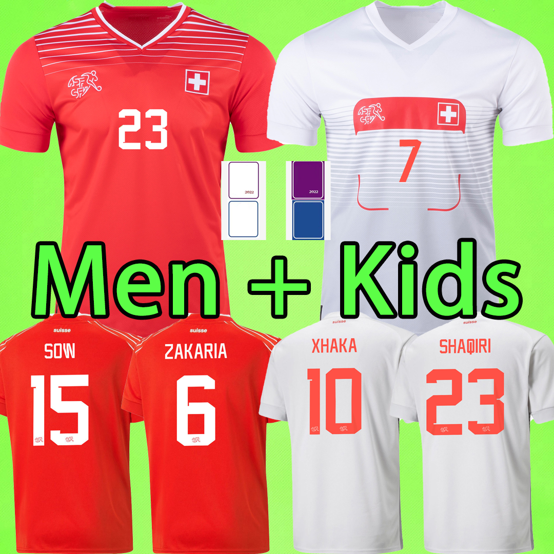 2022 Switzerland Soccer Jerseys MEN KIDS KIT 2023 EMBOLO SHAQIRI XHAKA ELVEDI AKANJI ZAKARIA SOW RIEDER 22 23 boys Football shirts SWISS home away Uniforms red white, 2022 kids
2022 Switzerland Soccer Jerseys MEN KIDS KIT 2023 EMBOLO SHAQIRI XHAKA ELVEDI AKANJI ZAKARIA SOW RIEDER 22 23 boys Football shirts SWISS home away Uniforms red white, 2022 kids