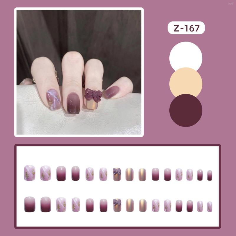 False Nails 24Pcs/Set Short Pure Color 3D Bow Aurora Gradient Full Cover Coffin Medium Dripping Diamond Press On Nail Tips, As model5
False Nails 24Pcs/Set Short Pure Color 3D Bow Aurora Gradient Full Cover Coffin Medium Dripping Diamond Press On Nail Tips, As model5