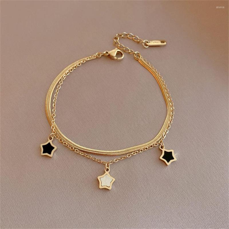 Chains Korean Fashion Stainless Steel 2 Layer Enamel Star Pendant Necklace For Women Bracelet Party Trendy 2022 Jewelry
Chains Korean Fashion Stainless Steel 2 Layer Enamel Star Pendant Necklace For Women Bracelet Party Trendy 2022 Jewelry