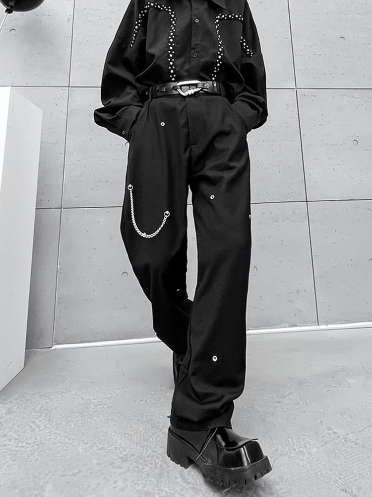 Men's Pants Men Darkwear Niche Design Metal Chain Decorative Casual 2023 Korean Fashion Male Trousers Temperament 2A5922, Black
Men's Pants Men Darkwear Niche Design Metal Chain Decorative Casual 2023 Korean Fashion Male Trousers Temperament 2A5922, Black