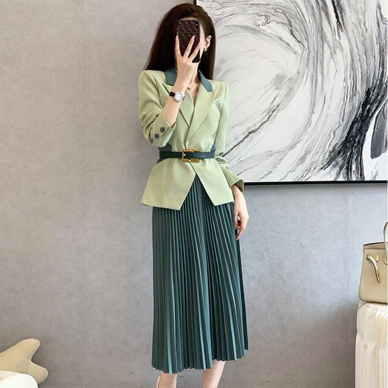 Two Piece Dress Skirts Blazers Elegant Women' Sets Woman Blazer 2022 Pleated Skirt Female Suit Women 2 Pieces, Green
Two Piece Dress Skirts Blazers Elegant Women' Sets Woman Blazer 2022 Pleated Skirt Female Suit Women 2 Pieces, Green