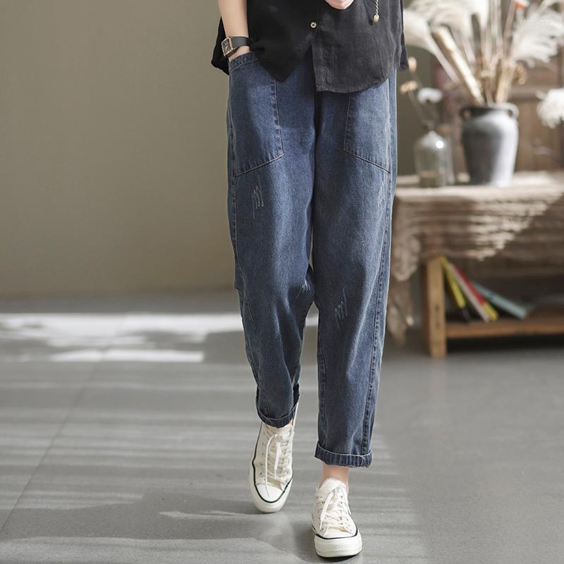 Women's Jeans 2022 Arrival Autumn Women Casual Cotton Denim Patchwork Ankle-length Pants Elastic Waist Loose Harem V899, Black
Women's Jeans 2022 Arrival Autumn Women Casual Cotton Denim Patchwork Ankle-length Pants Elastic Waist Loose Harem V899, Black