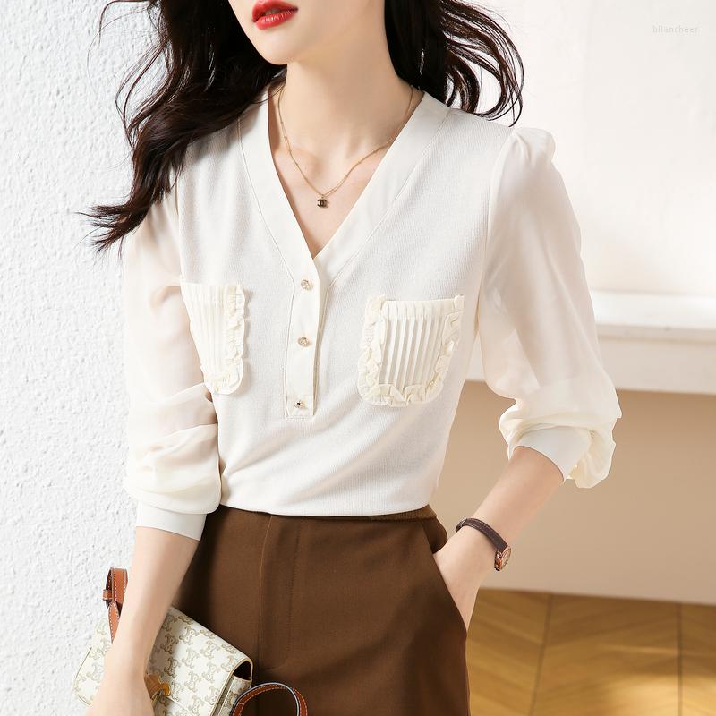 Women' Blouses Knitted Shirt For Women Summer 2022 In Solid Long Sleeve Fashion Slim Fit V-neck Top Casual Spring Slight Strech, Beige
Women' Blouses Knitted Shirt For Women Summer 2022 In Solid Long Sleeve Fashion Slim Fit V-neck Top Casual Spring Slight Strech, Beige
