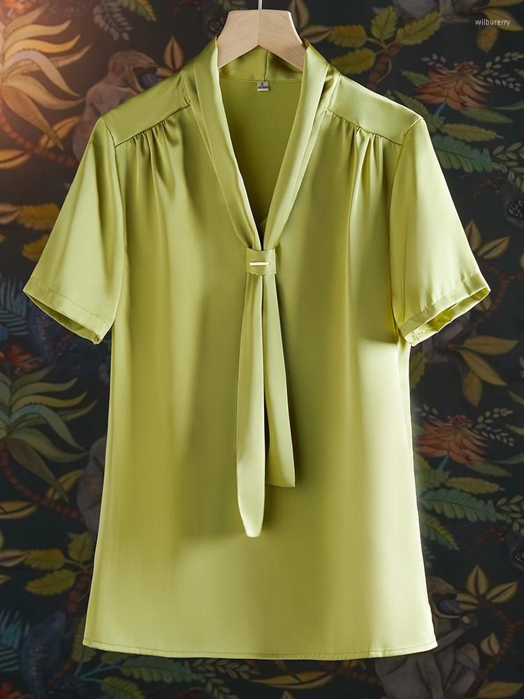 Women' Blouses Solid Green Women Ribbon Neck Ruffled Shoulder Office Ladies Short Sleeve Shirt Fashion Elegant White Tops Summer 2022
Women' Blouses Solid Green Women Ribbon Neck Ruffled Shoulder Office Ladies Short Sleeve Shirt Fashion Elegant White Tops Summer 2022