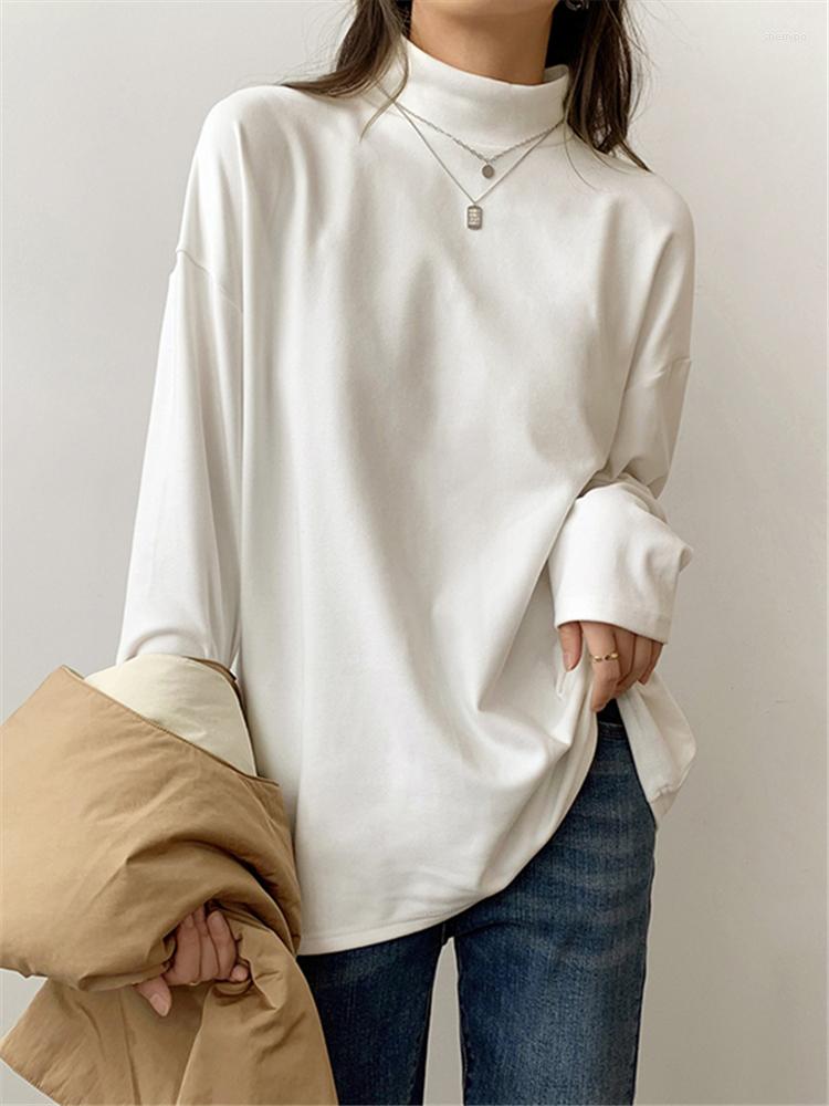 Women' T Shirts Autumn Winter Velvet White Women' T-Shirts 2022 Long Sleeve Warm Half Turtleneck Female Knitting Loose Bottom Tops
Women' T Shirts Autumn Winter Velvet White Women' T-Shirts 2022 Long Sleeve Warm Half Turtleneck Female Knitting Loose Bottom Tops