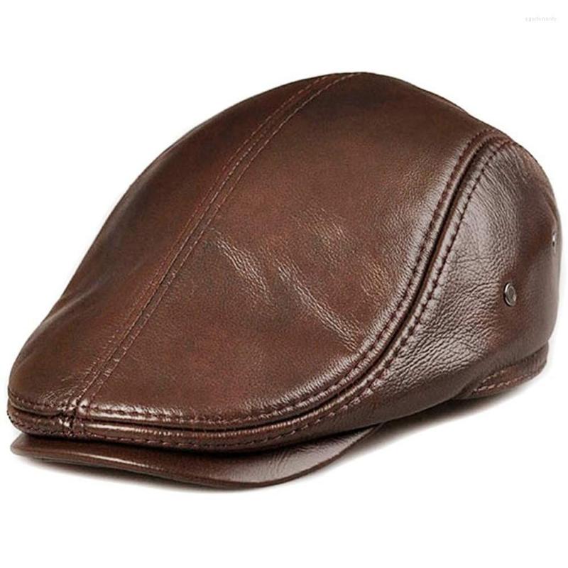 Berets Men's Real Cowhide Leather Beret Hunting Cap Beanie Trucker Mens Sports Hat, White
Berets Men's Real Cowhide Leather Beret Hunting Cap Beanie Trucker Mens Sports Hat, White