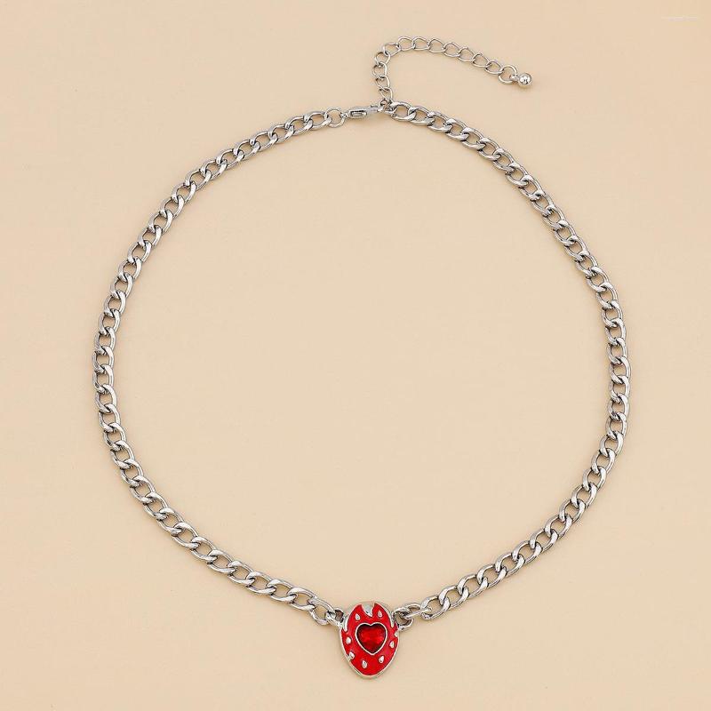 Chains Simple Oval Alloy Necklace Red Crystal Love Heart Pendant For Women Wedding Party Gold Color Chain Jewelry
Chains Simple Oval Alloy Necklace Red Crystal Love Heart Pendant For Women Wedding Party Gold Color Chain Jewelry