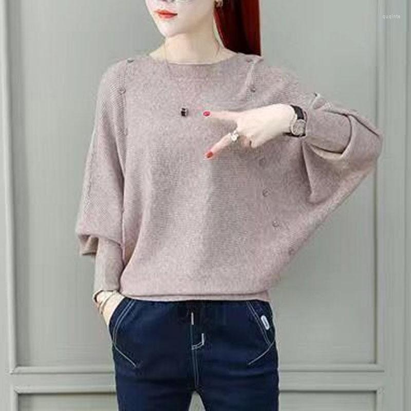Women's Sweaters Simple Solid Color Fashion Batwing Sleeve Spring Autumn Button Spliced Loose Ladies Elegant Round Neck Knitted Jumpers, Black
Women's Sweaters Simple Solid Color Fashion Batwing Sleeve Spring Autumn Button Spliced Loose Ladies Elegant Round Neck Knitted Jumpers, Black