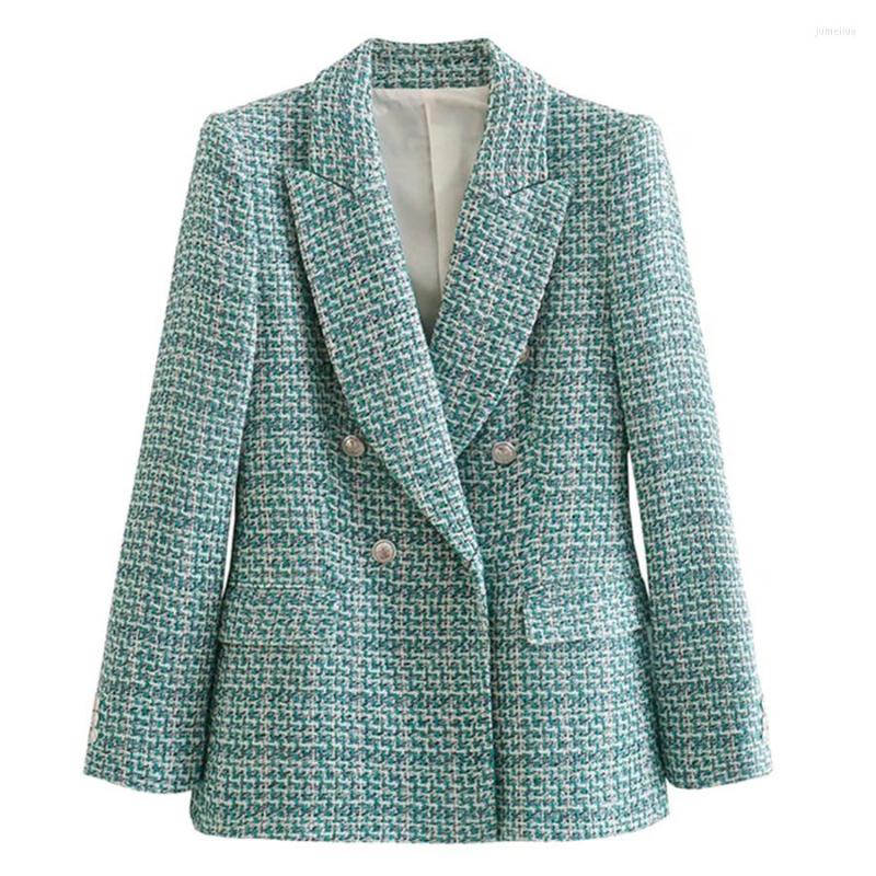 Women's Suits Maxdutti 2022 Tweed Double Breasted Fashion Jacket Women Blazers England Style Office Lady Casual, Green
Women's Suits Maxdutti 2022 Tweed Double Breasted Fashion Jacket Women Blazers England Style Office Lady Casual, Green