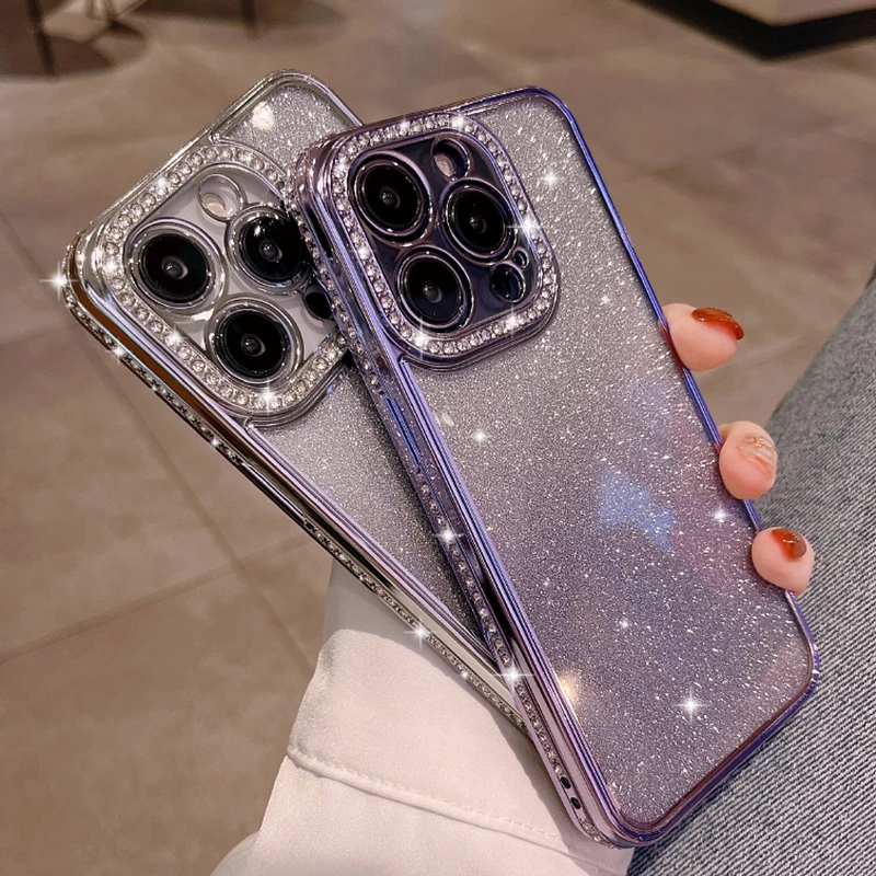 Fashion Luxury cases Glitter Diamond Bling Case for iPhone 14 13 12 11 Pro Max x xs xr 7 8 Plus Girl Female Plating Soft Silicone Shockproof Cover
Fashion Luxury cases Glitter Diamond Bling Case for iPhone 14 13 12 11 Pro Max x xs xr 7 8 Plus Girl Female Plating Soft Silicone Shockproof Cover