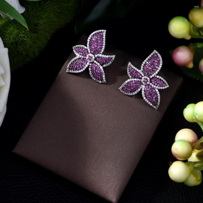 Stud Earrings Fashion Lovely Plant Flower Shape Full CZ 2022 Jewelry Dubai Korean Style For Bridal Brinco E-438
Stud Earrings Fashion Lovely Plant Flower Shape Full CZ 2022 Jewelry Dubai Korean Style For Bridal Brinco E-438