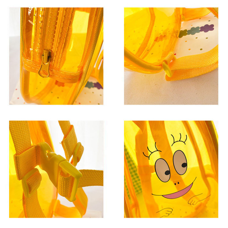 Backpacks INS Cute Cartoon Jelly Bag Baby PVC Transparent Kindergarten Schoolbag Beach Swimming Kids Children Girls Boys 221203