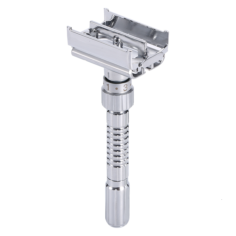 Electric Shavers Adjustable Double Edge Shaving Safety Razor Shaver Blades Zinc Alloy Chrome Razors With 221203