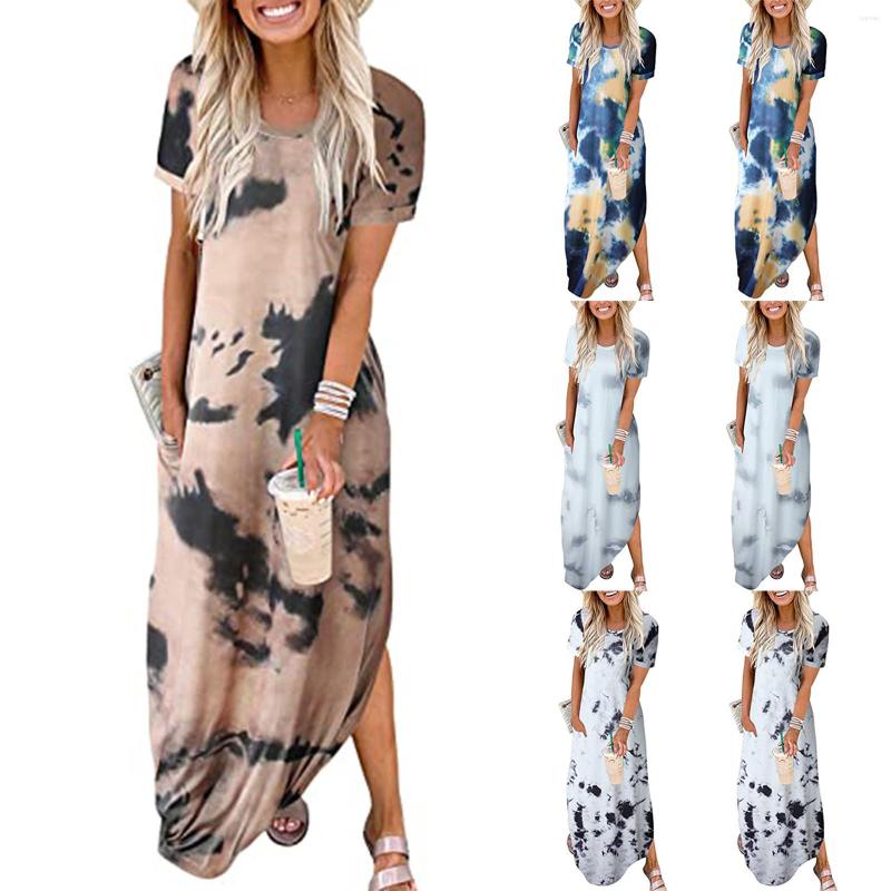 Party Dresses Women Sexy Dress Fashion O-Neck Gradient Printed Summer Short Sleeve Casual Slit Long Robe Longue Femme
Party Dresses Women Sexy Dress Fashion O-Neck Gradient Printed Summer Short Sleeve Casual Slit Long Robe Longue Femme