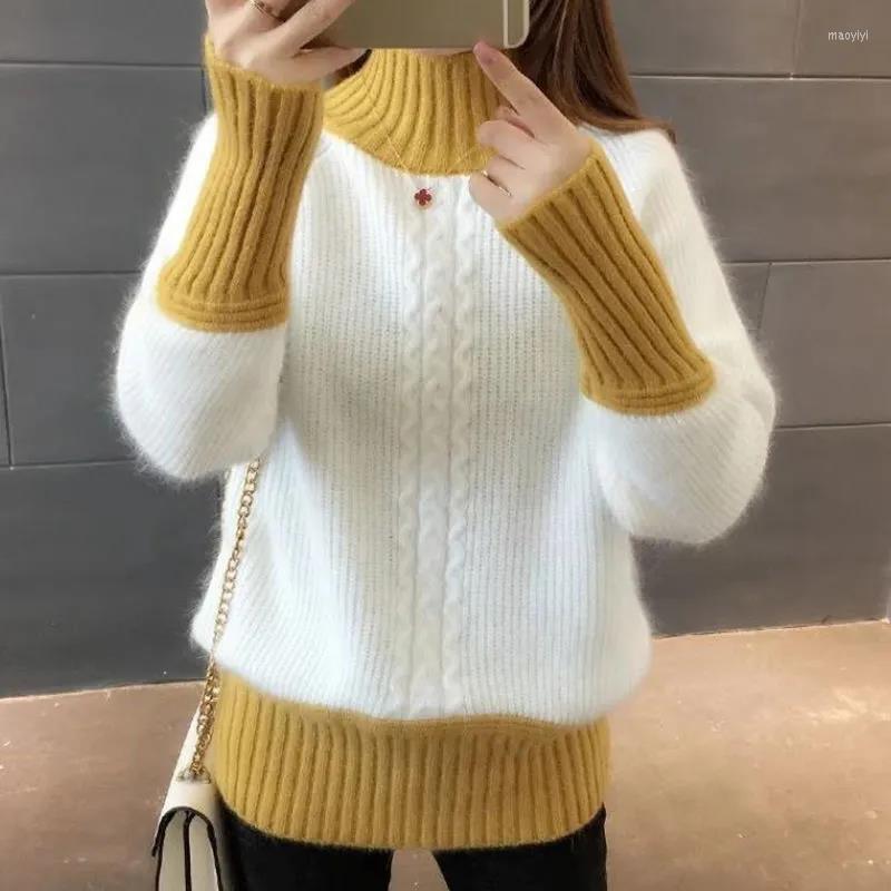 Women's Sweaters Autumn Winter Fashion Color Blocking Long Sleeve Knitted Women's Clothing Loose All-match Turtleneck Warm Jumpers, Purple
Women's Sweaters Autumn Winter Fashion Color Blocking Long Sleeve Knitted Women's Clothing Loose All-match Turtleneck Warm Jumpers, Purple