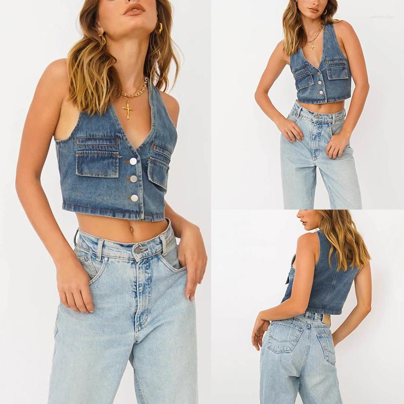 Women' Tanks Women Street Shirt Sleeveless V Neck Denim Buttons Slimming Waistcoat Casual Party Blue Vest
Women' Tanks Women Street Shirt Sleeveless V Neck Denim Buttons Slimming Waistcoat Casual Party Blue Vest