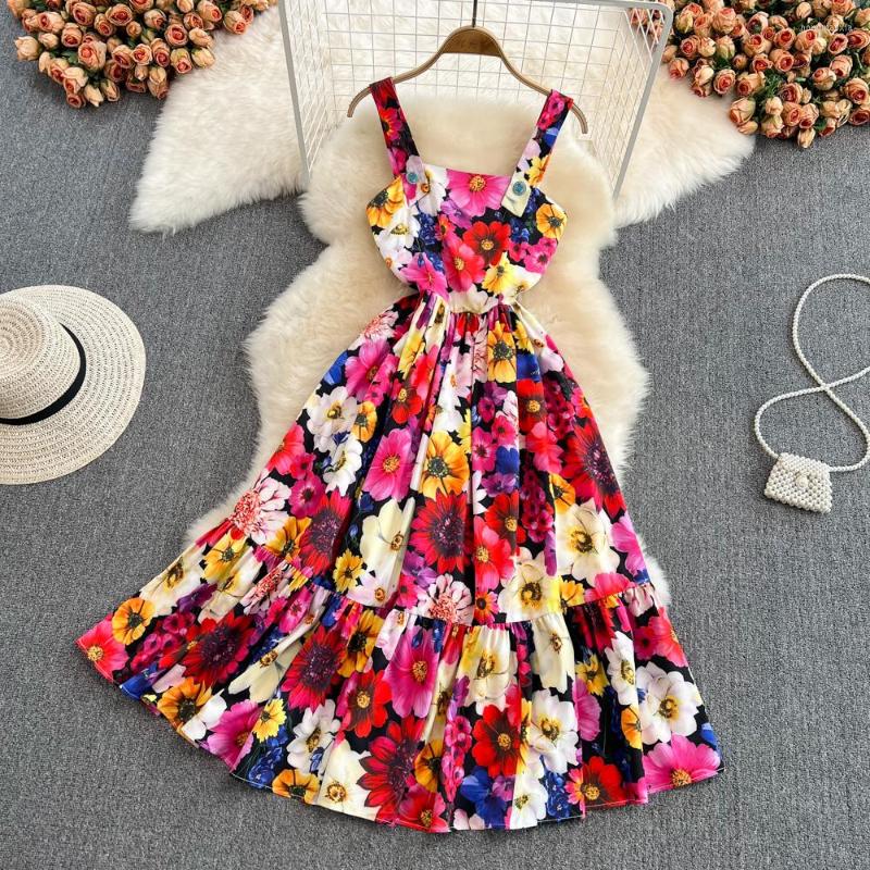 Casual Dresses 2022 Summer Dress Runway Beach Buttons Spaghetti Strap Flower Women' Backless Floral Print Holiday Party Vestidos, Pink
Casual Dresses 2022 Summer Dress Runway Beach Buttons Spaghetti Strap Flower Women' Backless Floral Print Holiday Party Vestidos, Pink
