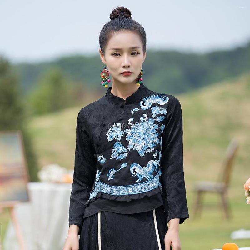 Ethnic Clothing 2022 Chinese Elegant Long Sleeve Blouse Vintage Hanfu Traditional National Flower Embroidery Tang Suit Cheongsam Tops
Ethnic Clothing 2022 Chinese Elegant Long Sleeve Blouse Vintage Hanfu Traditional National Flower Embroidery Tang Suit Cheongsam Tops
