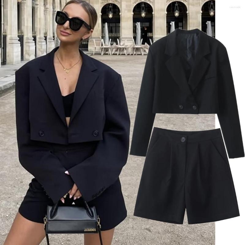 Women' Tracksuits Maxdutti French Style Retro Drop Shoulder Loose Short Jacket Blazers Fashion High Waist Harem Shorts Sets, Black
Women' Tracksuits Maxdutti French Style Retro Drop Shoulder Loose Short Jacket Blazers Fashion High Waist Harem Shorts Sets, Black
