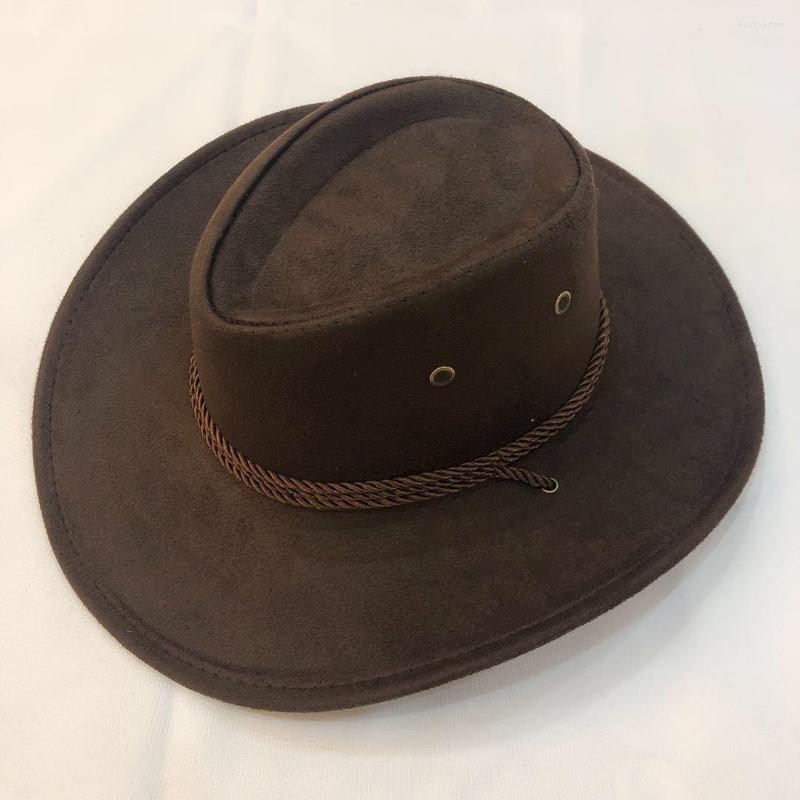 Berets Cool Western Cowboy Hats Men Sun Visor Cap Women Travel Performance Chapeu, Black