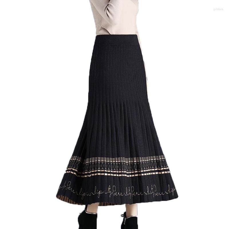 Skirts Retro Elegant Ladies Autumn Winter Knitted Base Skirt Mid-Long Pleated Casual Women's High Waist A-line W35, Black
Skirts Retro Elegant Ladies Autumn Winter Knitted Base Skirt Mid-Long Pleated Casual Women's High Waist A-line W35, Black