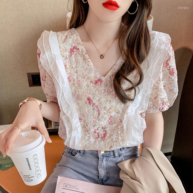 Women' Blouses V Neck Lace Chiffon Floral Korean Fashion Summer Women' Clothing Vintage Shirts Top Vetement Femme 2022 Female, Pink
Women' Blouses V Neck Lace Chiffon Floral Korean Fashion Summer Women' Clothing Vintage Shirts Top Vetement Femme 2022 Female, Pink