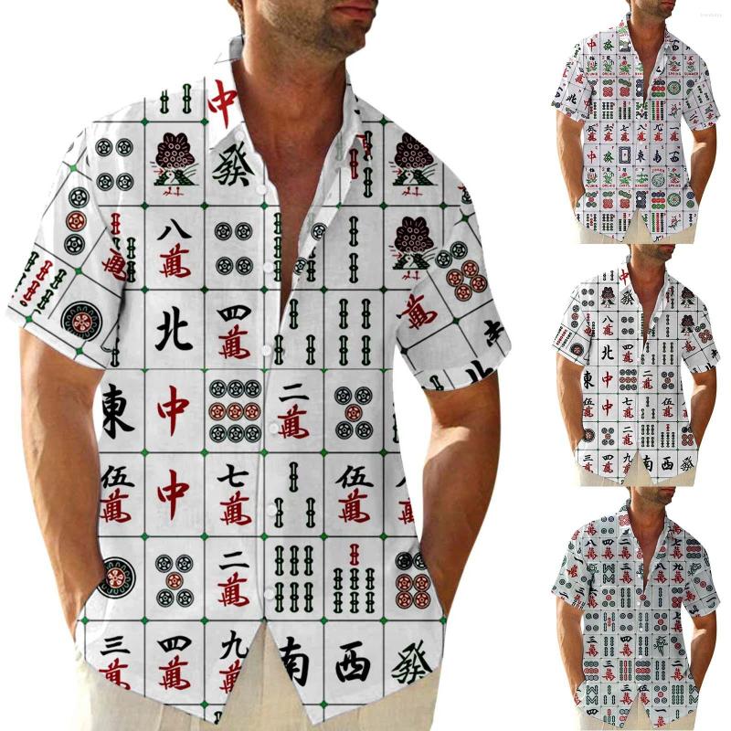 Men's Casual Shirts Male Summer Mahjong Print Shirt Short Sleeve Turn Down Collar Streetwear White
Men's Casual Shirts Male Summer Mahjong Print Shirt Short Sleeve Turn Down Collar Streetwear White