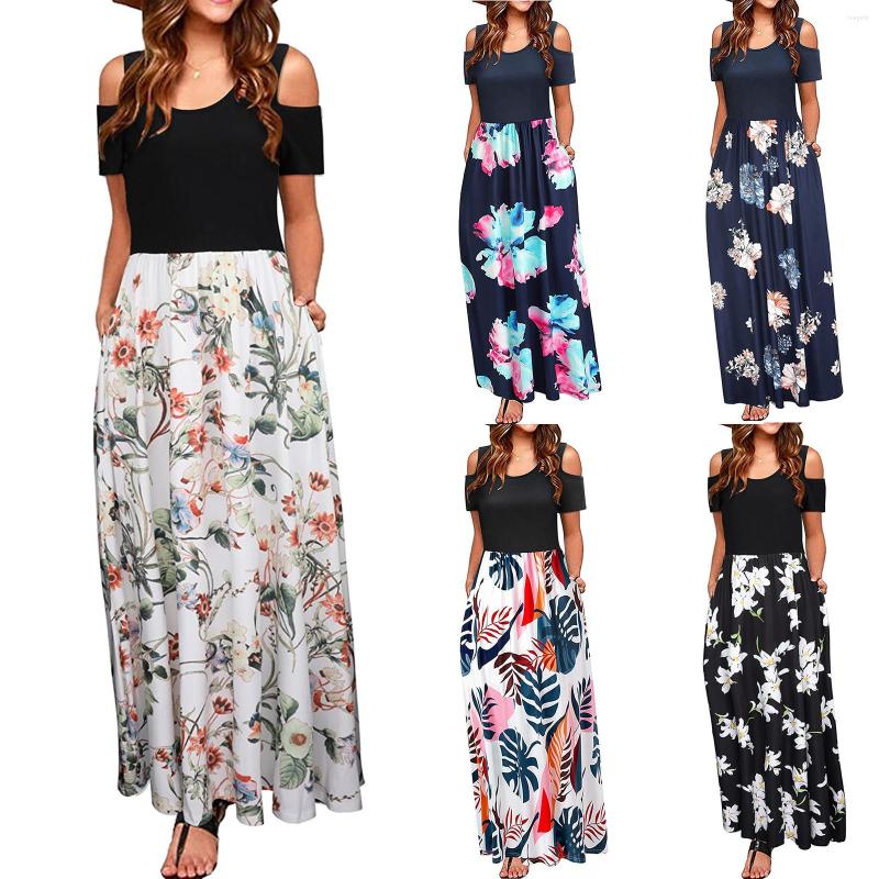 Party Dresses Woman Casual Long Dress With Striped Floral Printed Short Sleeve Maxi Summer Sexy Strapless Robe Longue
Party Dresses Woman Casual Long Dress With Striped Floral Printed Short Sleeve Maxi Summer Sexy Strapless Robe Longue