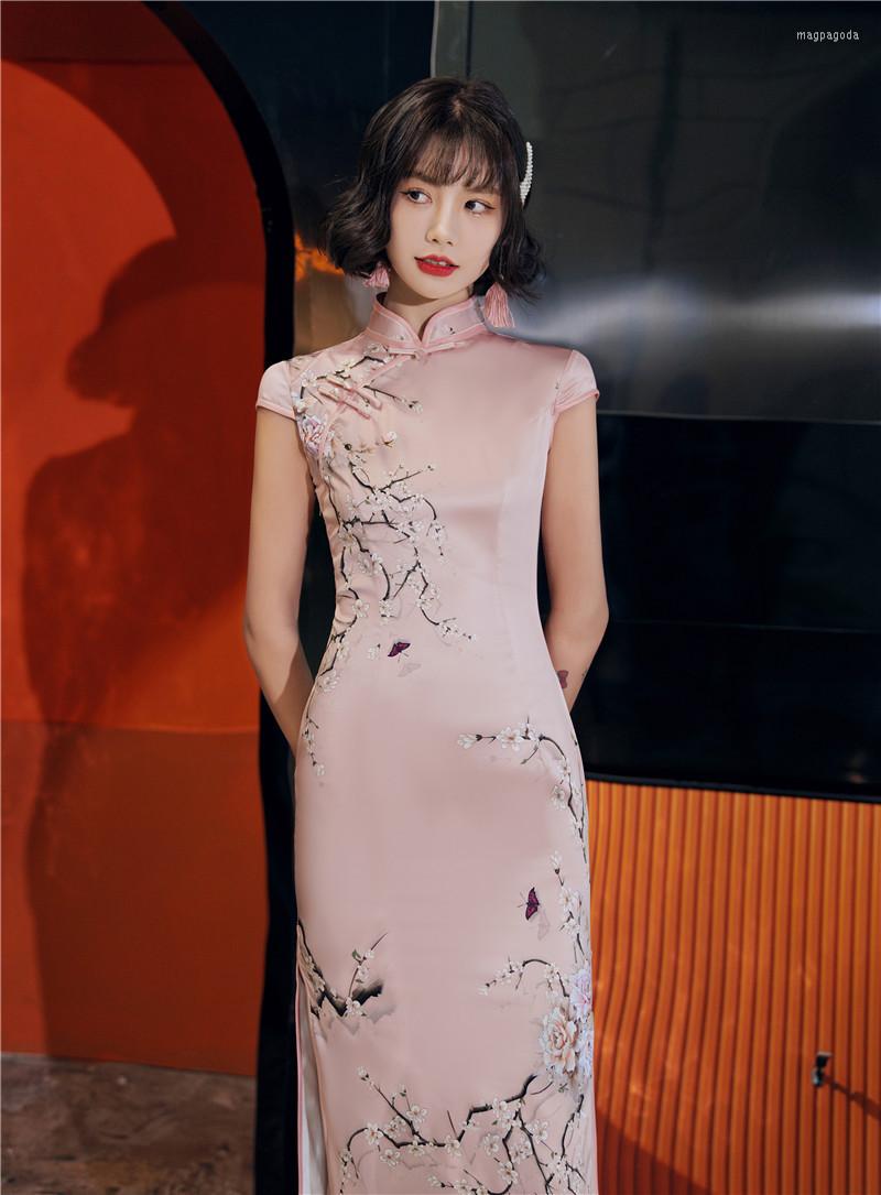 Ethnic Clothing Long Satin Female Qipao Sexy Print Flower Chinese Style Cheongsam Plus Size 3XL-4XL Evening Party Dress Gown Vintage
Ethnic Clothing Long Satin Female Qipao Sexy Print Flower Chinese Style Cheongsam Plus Size 3XL-4XL Evening Party Dress Gown Vintage