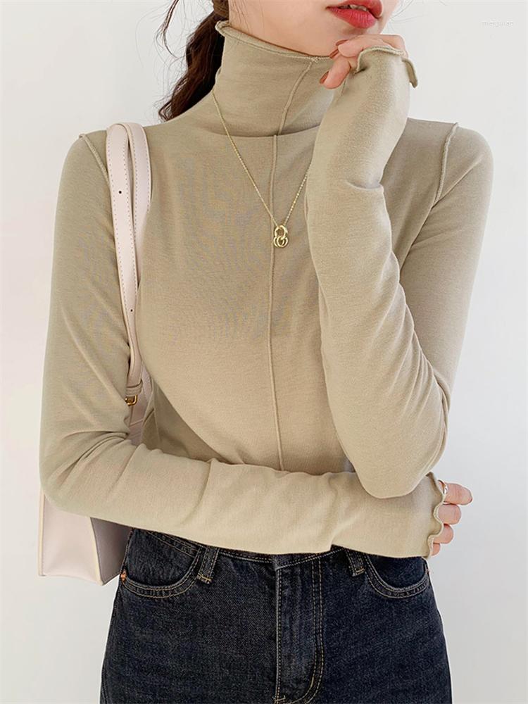 Women' T Shirts Spring 2022 Knitted Slim Women' T-Shirts Long Sleeve Turtleneck Bottoming Minimalist Chic Basic Tops Female Khaki, Dark grey
Women' T Shirts Spring 2022 Knitted Slim Women' T-Shirts Long Sleeve Turtleneck Bottoming Minimalist Chic Basic Tops Female Khaki, Dark grey