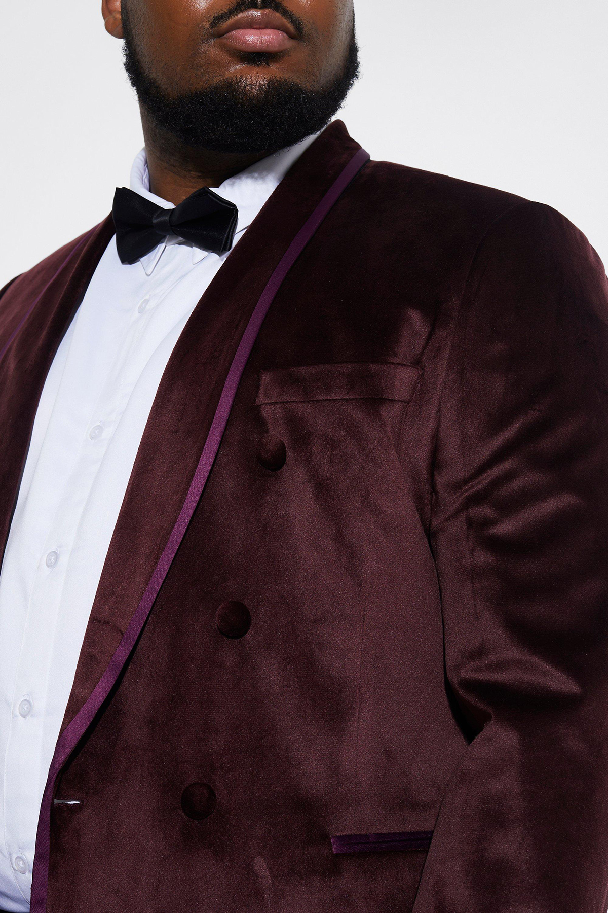 One Piece Handsome Wedding Tuxedos Men Suits Solid Color Modern Formal Velvet Jacket Three-Button Customized Fit Notched Lapel Plus Size One Coat
