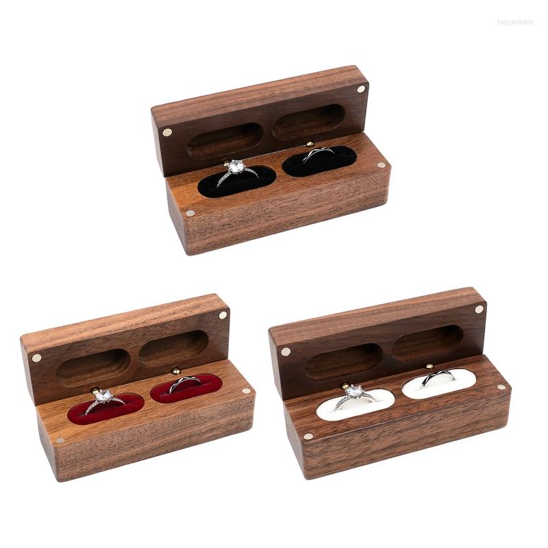Jewelry Pouches R2LE Rectangle Walnut Wood Ring Box Velvet Soft Interior Holder Organizer Wooden Case For Proposal Engagement
Jewelry Pouches R2LE Rectangle Walnut Wood Ring Box Velvet Soft Interior Holder Organizer Wooden Case For Proposal Engagement