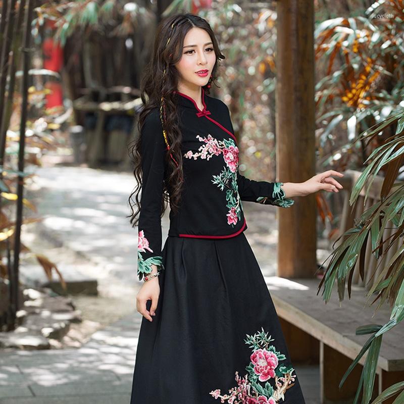 Ethnic Clothing Womens Two Piece Sets 2022 Skirt Set Cheongsam Top Embroide Vintage Outfits Traditional Chinese For Women FF2469
Ethnic Clothing Womens Two Piece Sets 2022 Skirt Set Cheongsam Top Embroide Vintage Outfits Traditional Chinese For Women FF2469