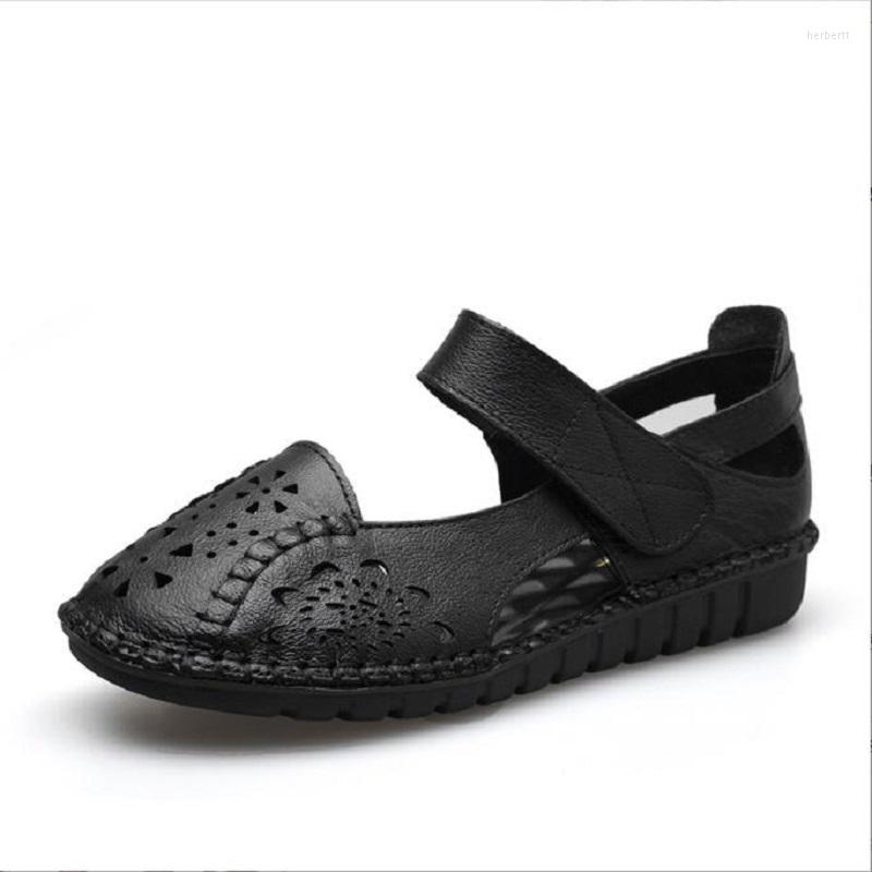 Sandals Hollow Genuine Leather Breathable Soft Flat Summer Women Casual Solid Buckle Strap Ladies DA038, Black
Sandals Hollow Genuine Leather Breathable Soft Flat Summer Women Casual Solid Buckle Strap Ladies DA038, Black