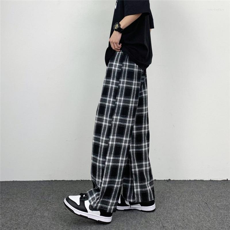 Men' Pants Hip Hop Man Plaid Wide Leg Casual Straight Trousers For Male/ Harajuku Elastic Waist Spring And Autumn Men Clothing, Bk
Men' Pants Hip Hop Man Plaid Wide Leg Casual Straight Trousers For Male/ Harajuku Elastic Waist Spring And Autumn Men Clothing, Bk